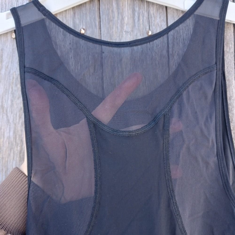 Lululemon Womens Size 4 Black Sculpt ll Mesh Panels Relaxed Active Tank Top - Picture 5 of 7